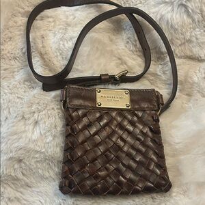 Michael Kors Vintage brown leather mini waist pack pouch bag